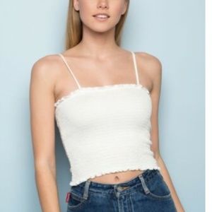 Brandy Melville Smocked Crop Top